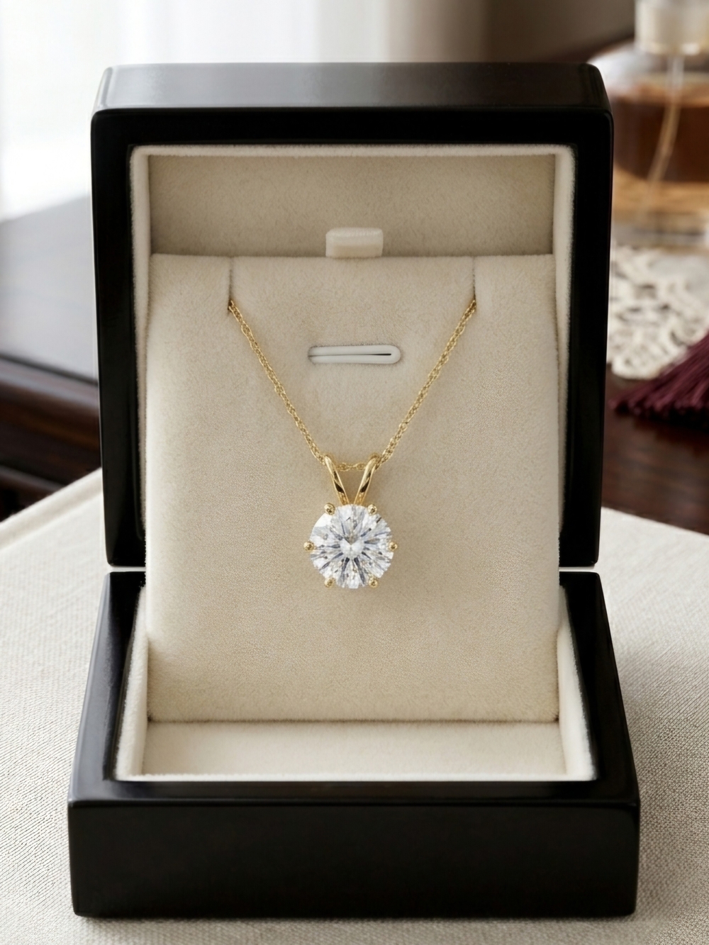 Moissanite 1CT Solitaire Pendant Necklace